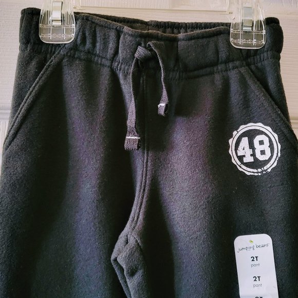 BNWT Dark Gray FLEECE PANTS w/POCKETS Sz 2T (drawstring & lightweight!) - Picture 7 of 8